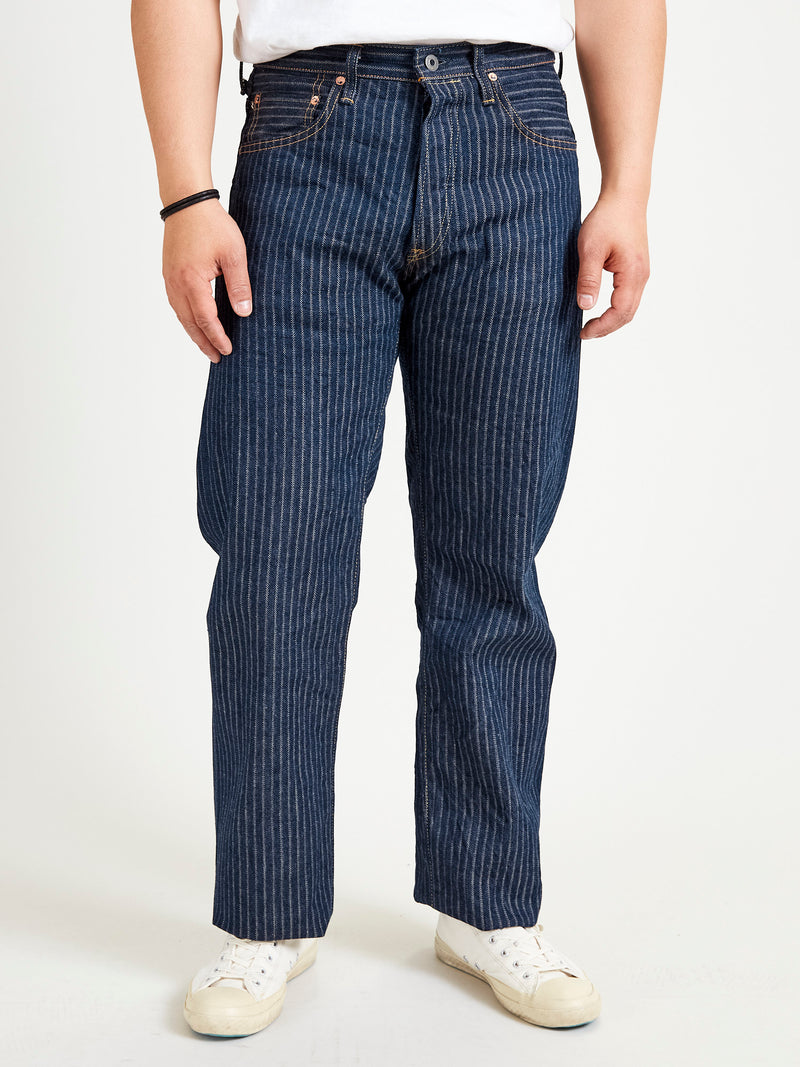 022-HJS 12oz Jacquard Stripe Selvedge Denim - Relaxed Straight Fit