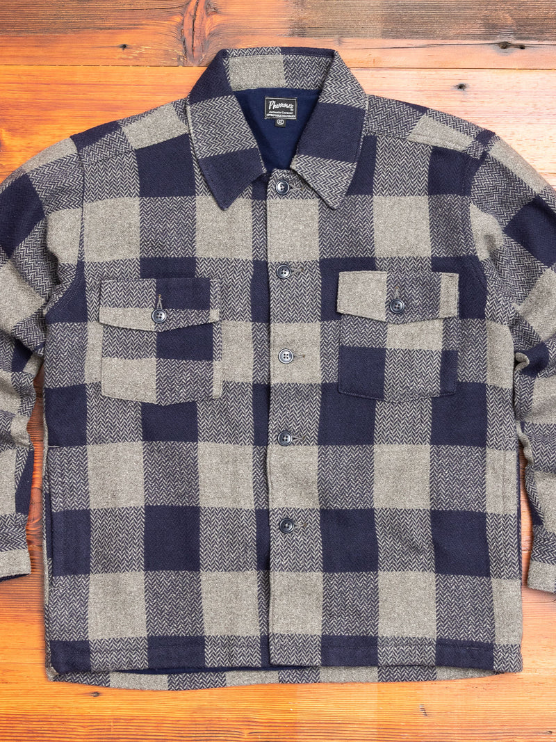 CPO Shirt Jacket in Navy Check