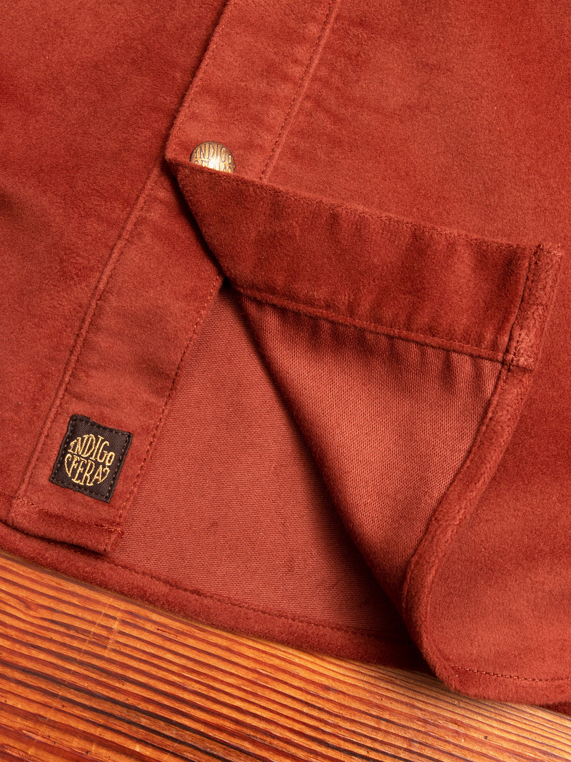 Copeland Moleskin Shirt in Rust