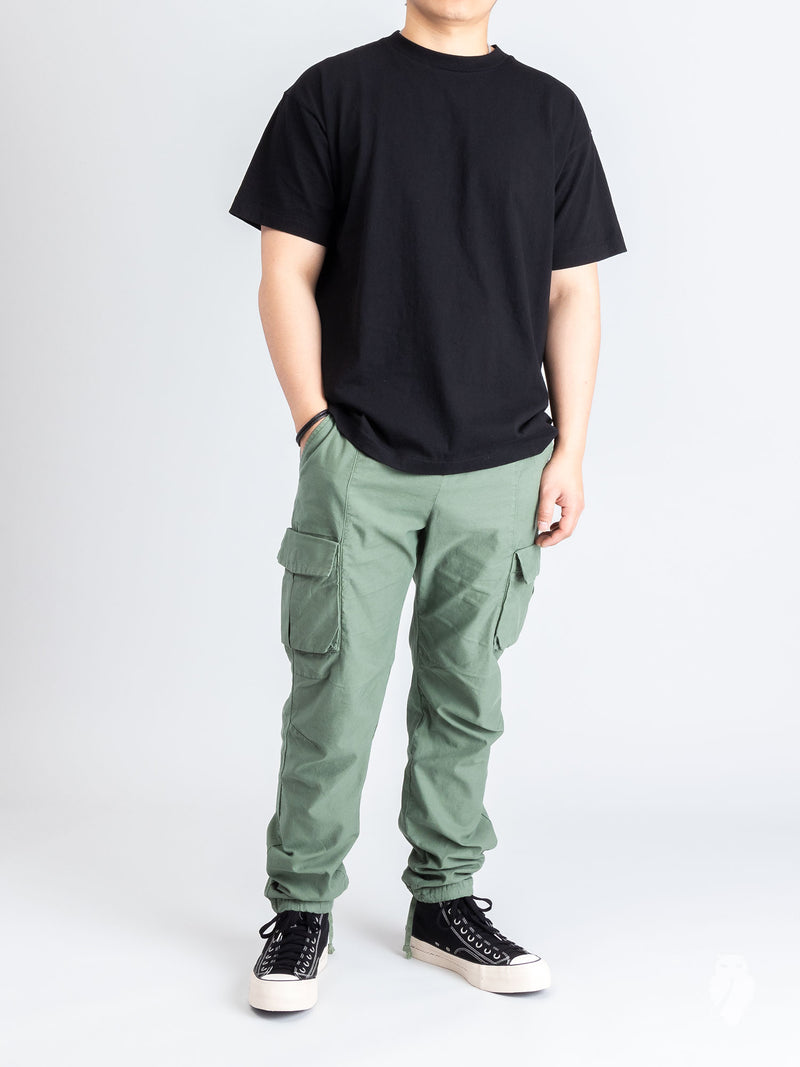 Back Sateen Cargo Pants in Olive