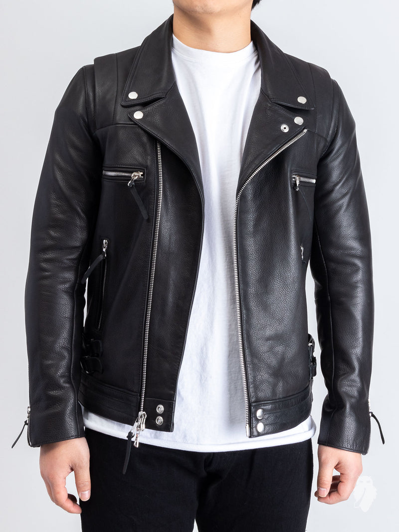 Riders Jacket in Black Cowhide