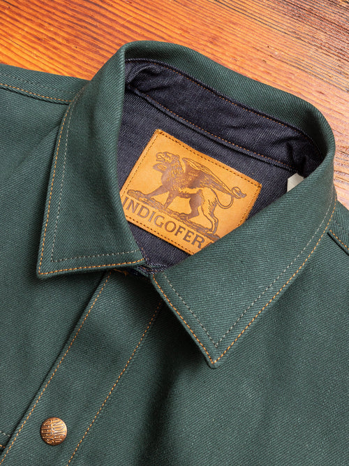 Copeland Selvedge Denim Shirt in Cripple Creek Green