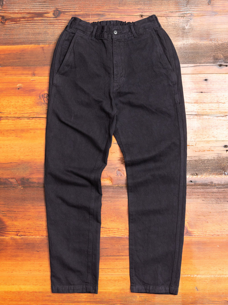 Linen Tapered Pants in Black