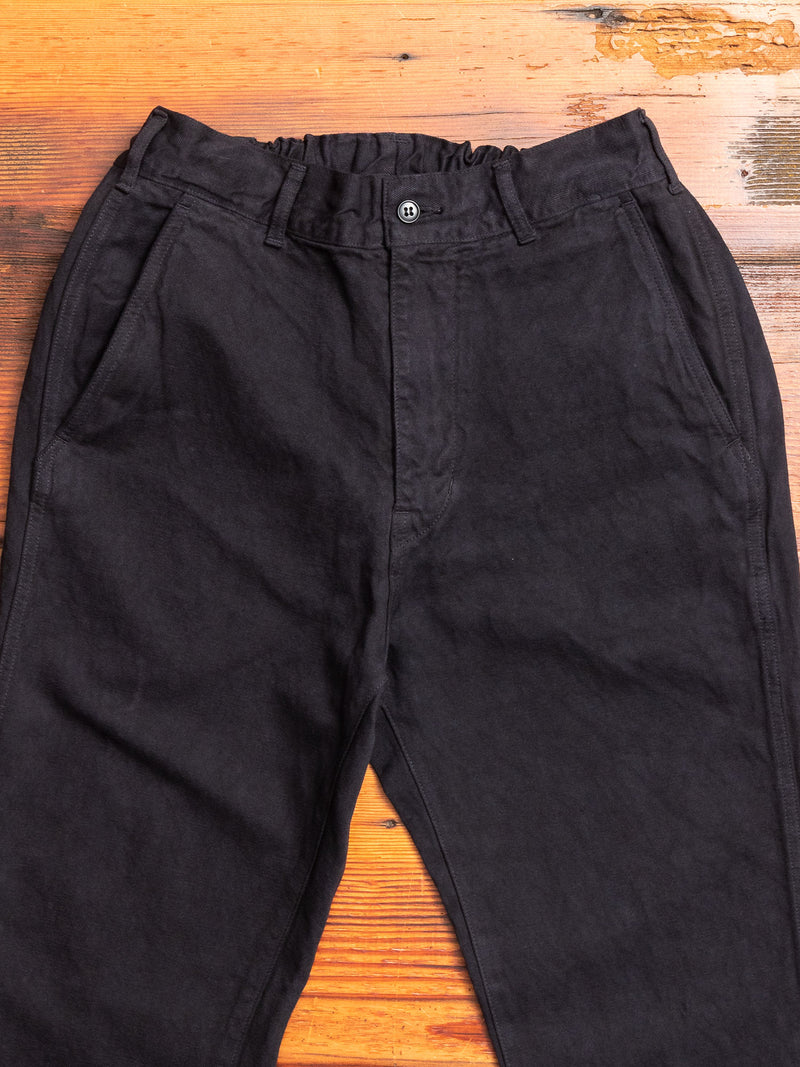 Linen Tapered Pants in Black