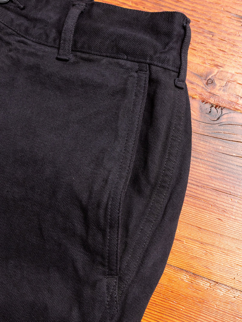 Linen Tapered Pants in Black