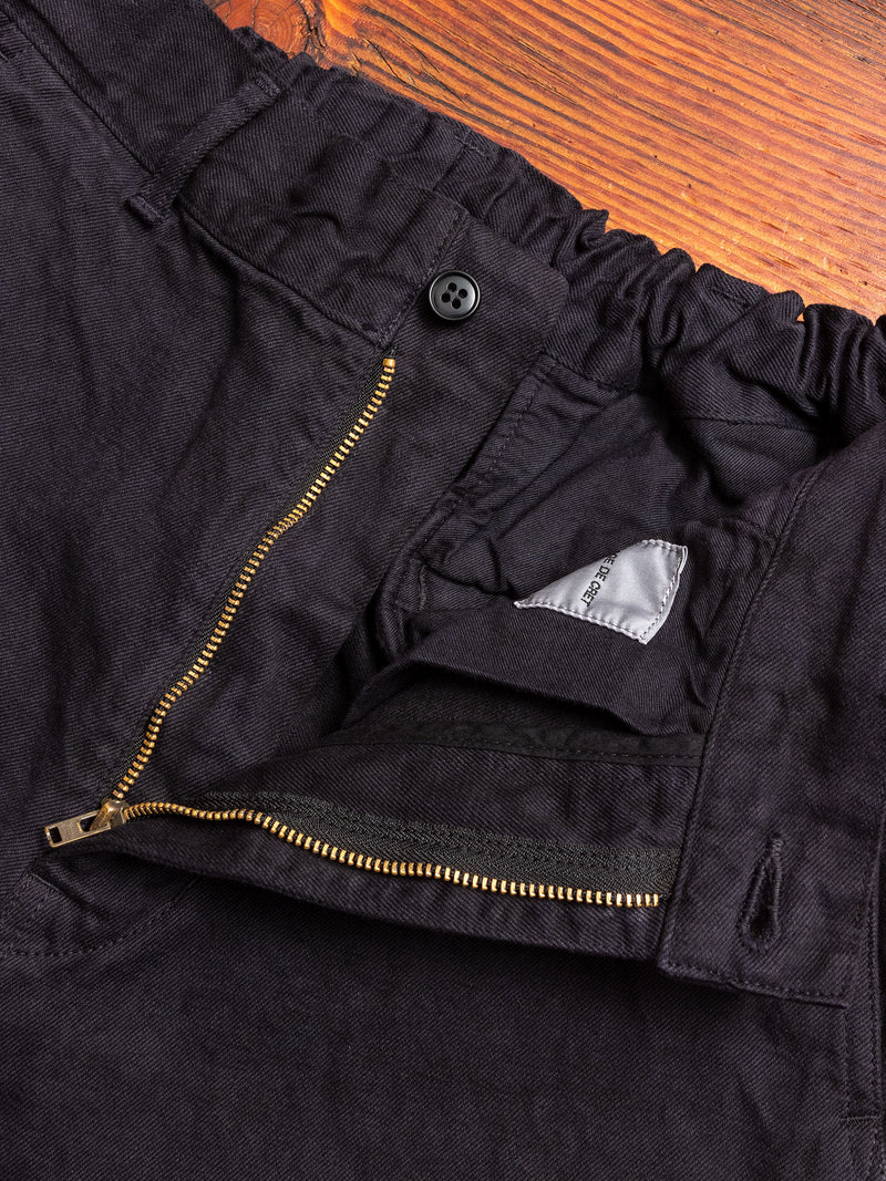 Linen Tapered Pants in Black