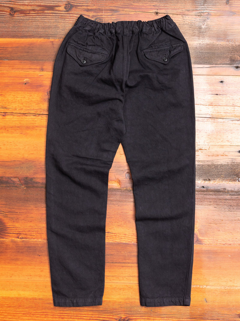 Linen Tapered Pants in Black