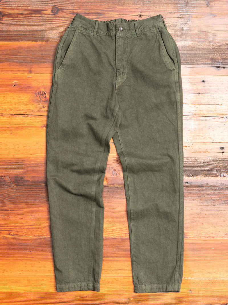 Linen Tapered Pants in Khaki