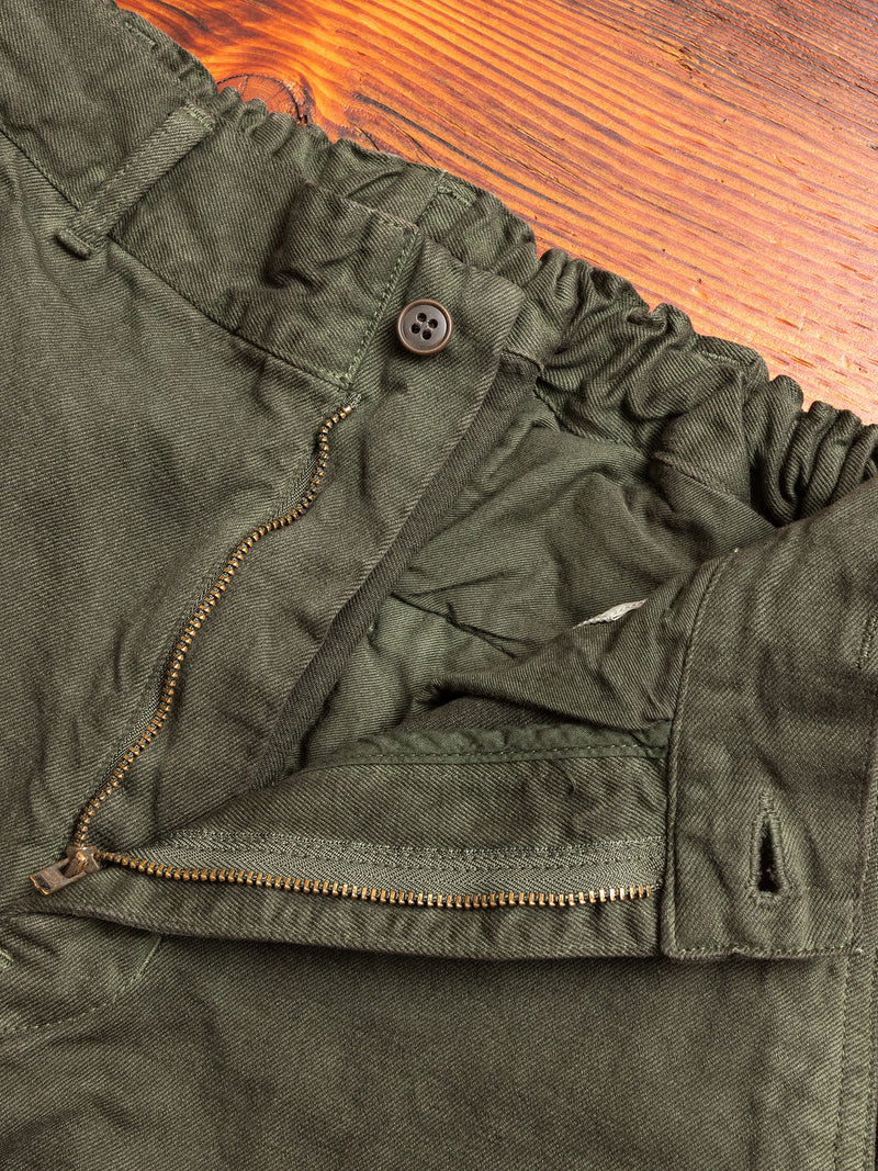 Linen Tapered Pants in Khaki