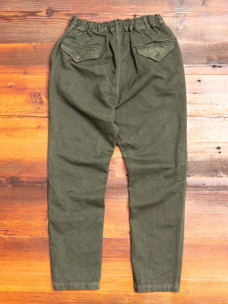 Linen Tapered Pants in Khaki