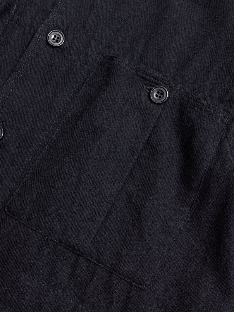 Wool Shirt Jacket in Dark Navy