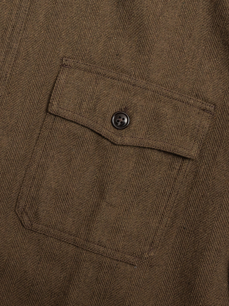 Wool HBT Work Shirt in Olive