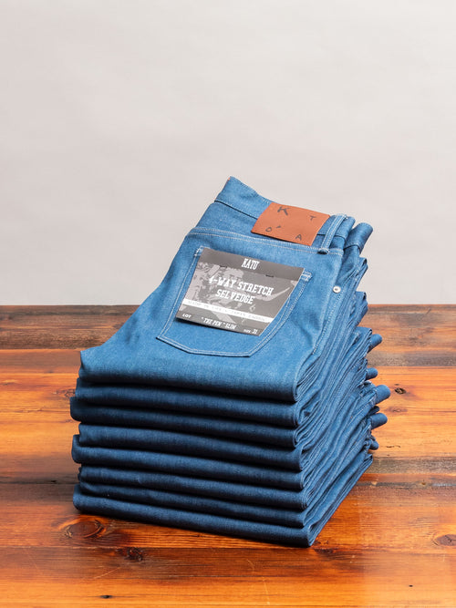 "Cobalt" 10.5oz Stretch Selvedge Denim - Pen Slim