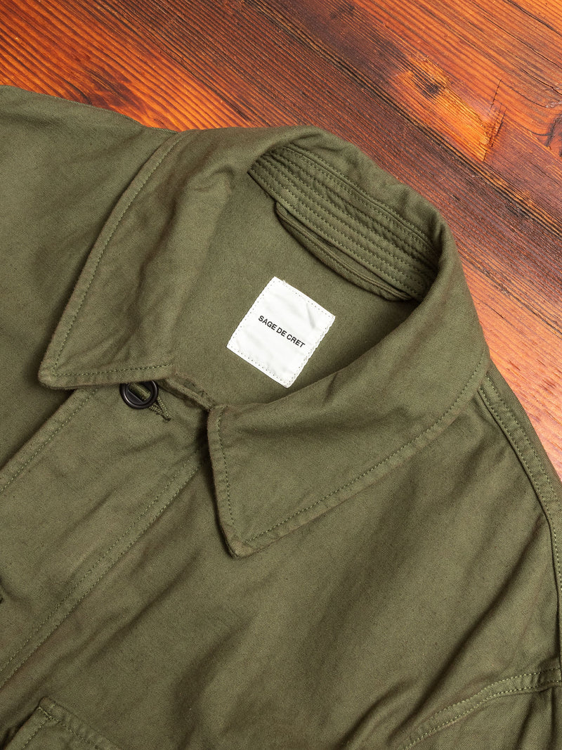 Fatigue Long Jacket in Olive