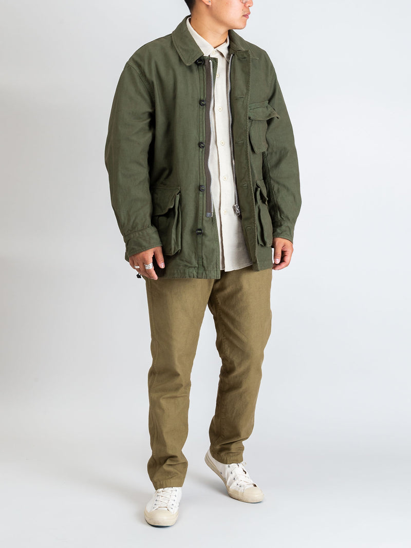 Fatigue Long Jacket in Olive