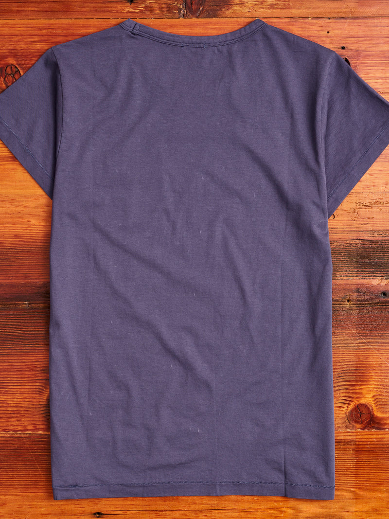 Organic Cotton Tubular Pocket T-Shirt in Faded Navy