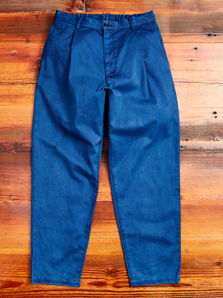 Cotton Twill One Tuck Pants in Indigo – Blue Owl Workshop