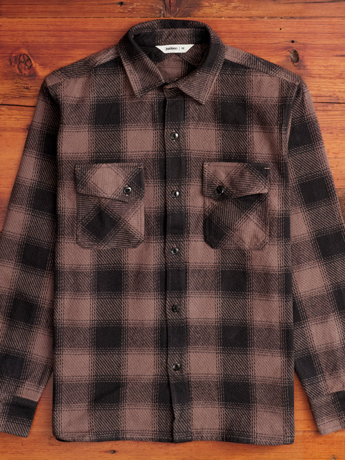 Crosscut Flannel in Charcoal Twill Plaid