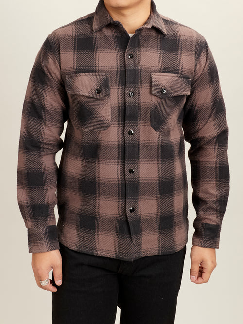 Crosscut Flannel in Charcoal Twill Plaid