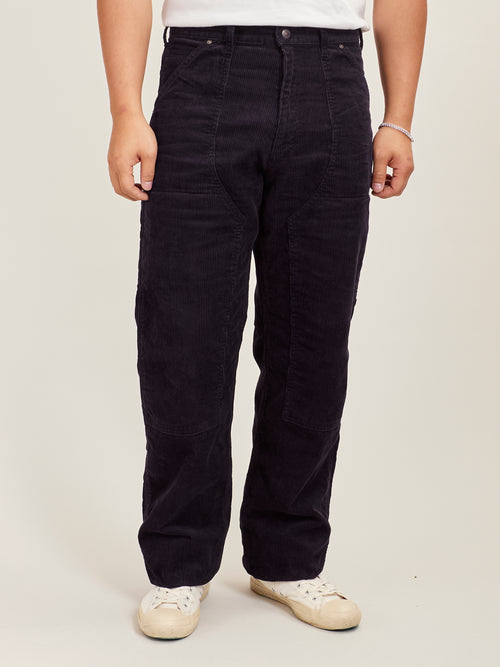 Corduroy Double Knee Work Pants in Dark Navy