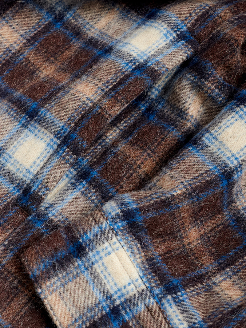 Wool CPO Shirt Jacket in Brown Plaid