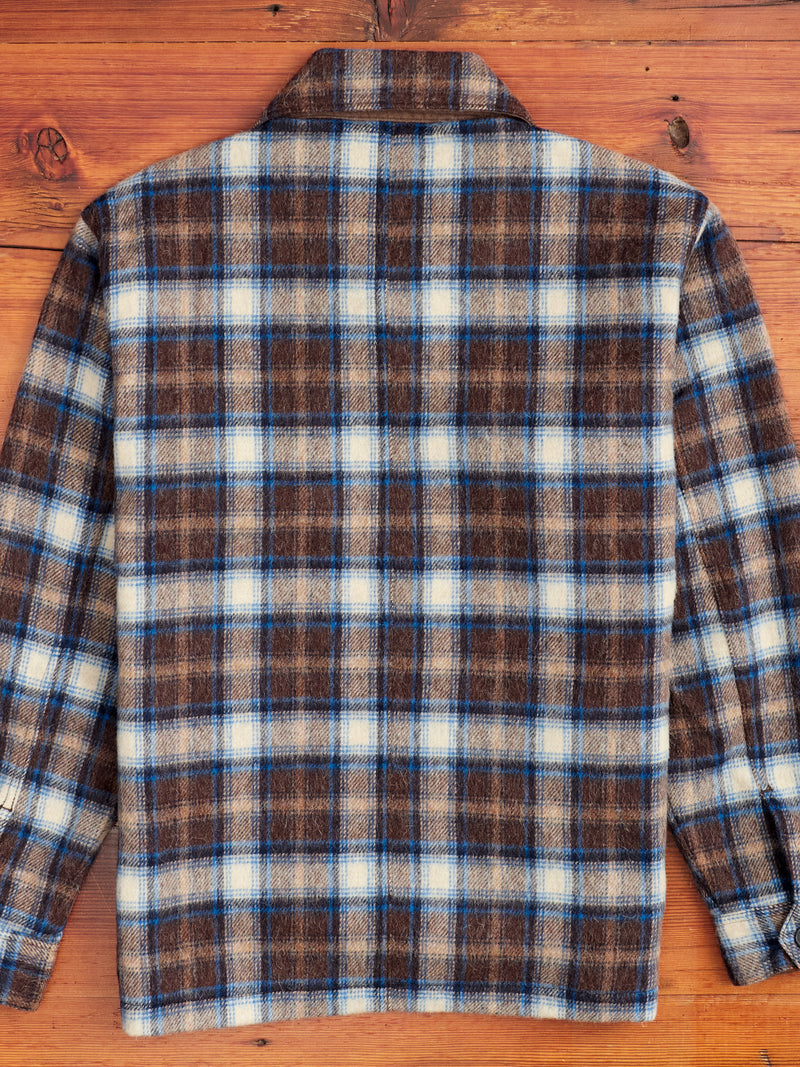 Wool CPO Shirt Jacket in Brown Plaid