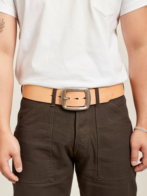 Heavyweight Curved Belt in Natural