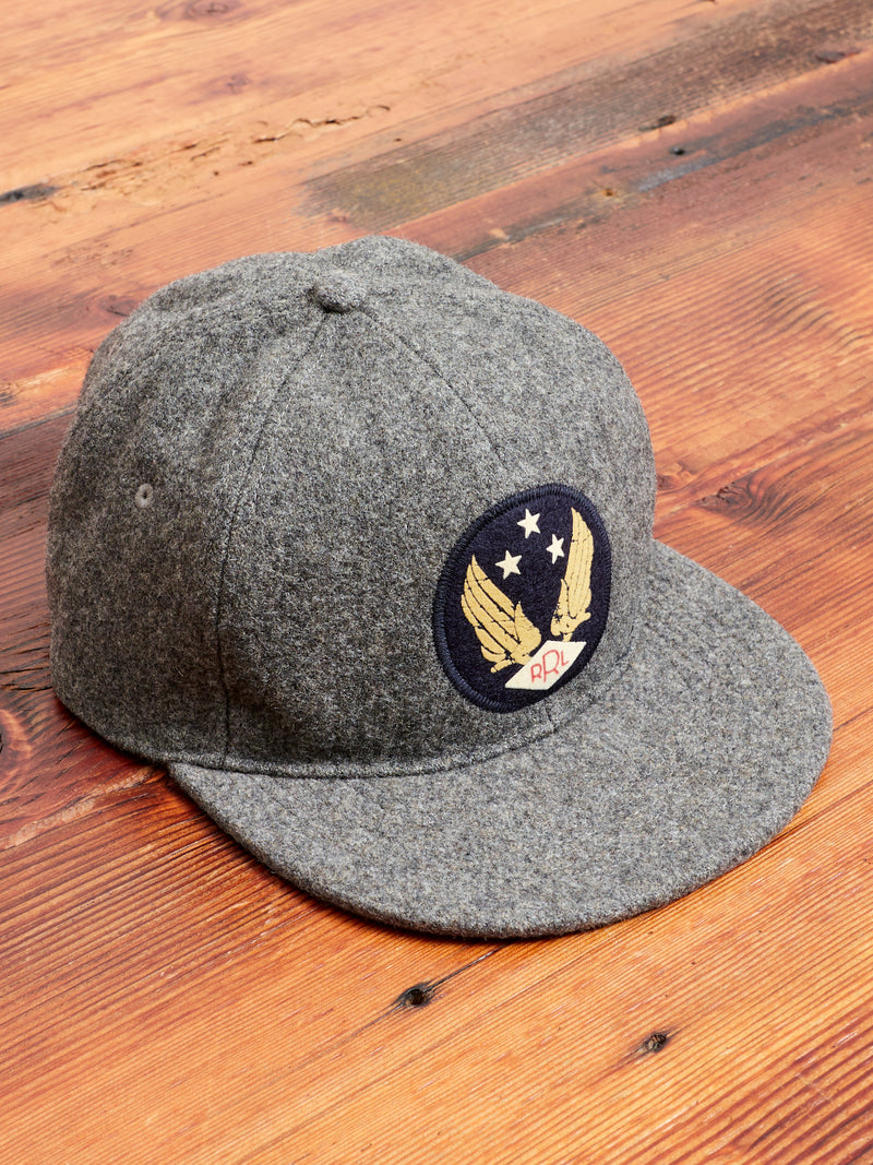 Wool Logo Baseball Cap in Heather Grey