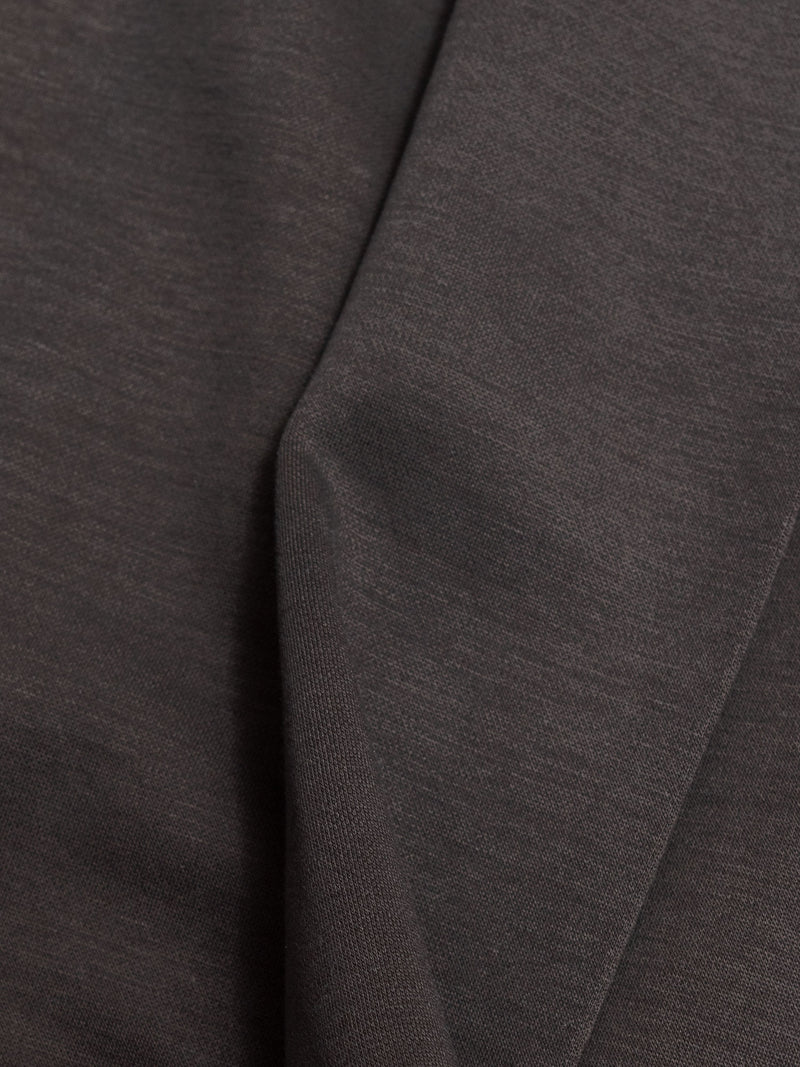 Cotton Double-Face Stole Collar Cardigan in Dark Grey