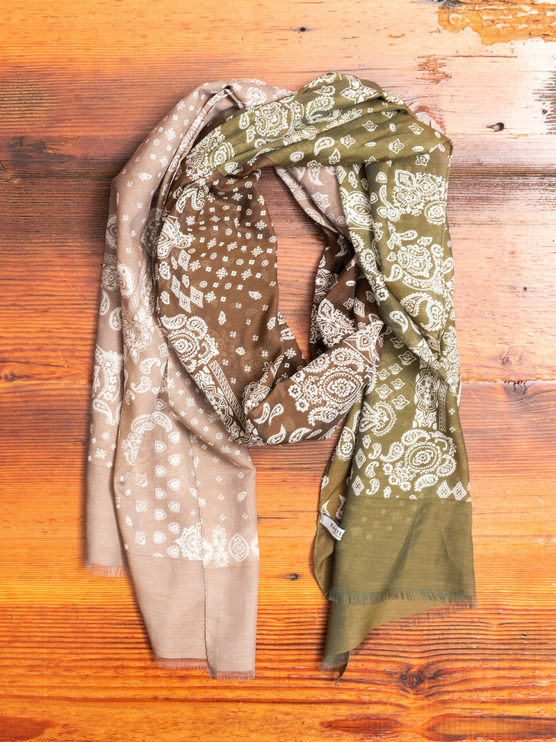 Bandana Silk Blend Scarf in Earth Tones