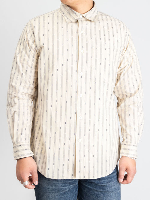 Dobby Stripe Work Shirt in Natural