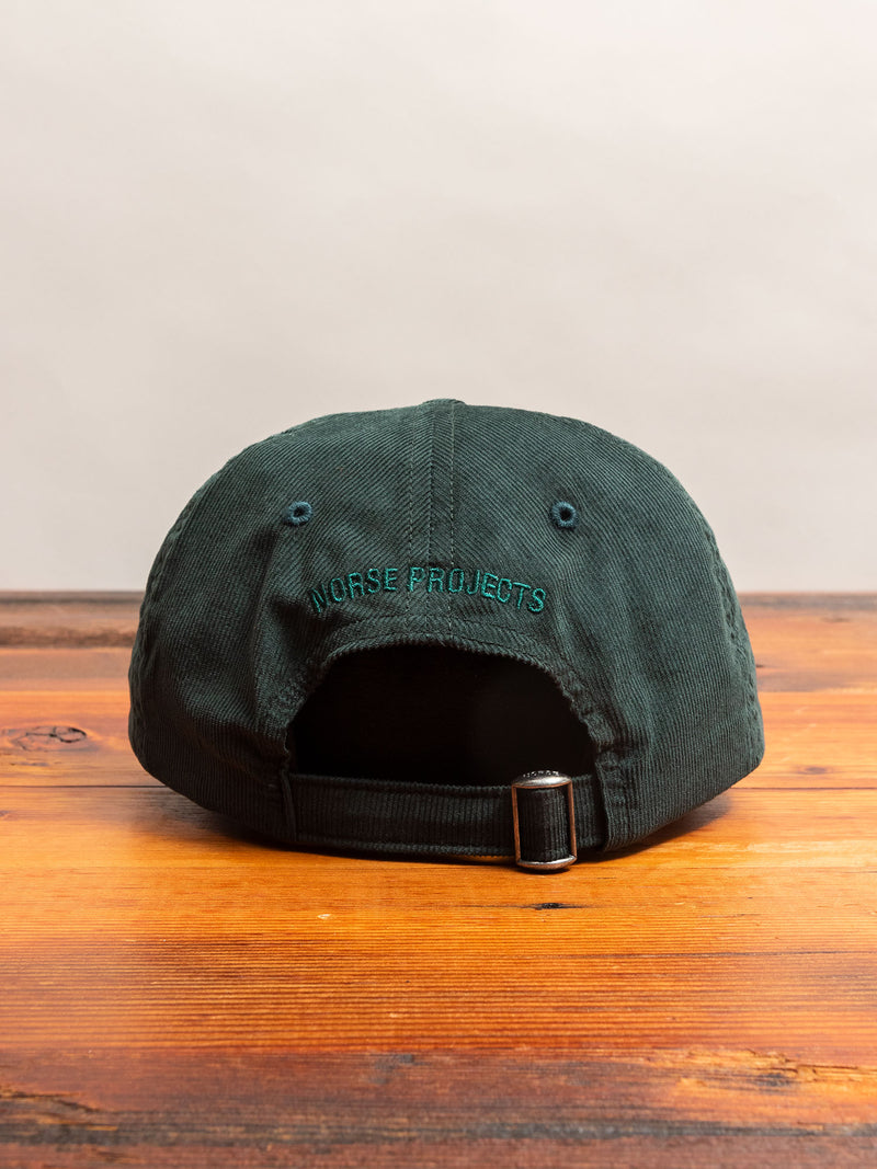 Baby Corduroy Sports Cap in Deep Sea Green