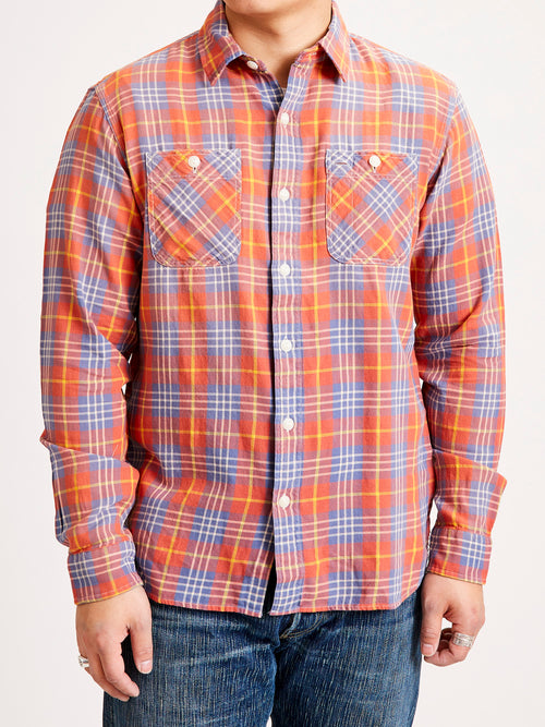 Farrell Work Shirt in Red/Blue