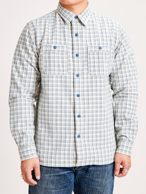 Alaska Plaid Workshirt in Cream/Blue