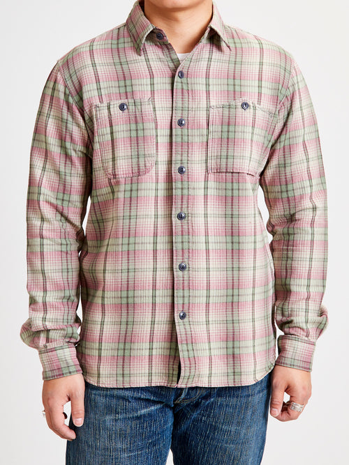 Butte Work Shirt in Sage/Pink