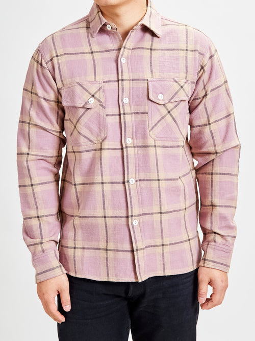 Crosscut Flannel in Mauve