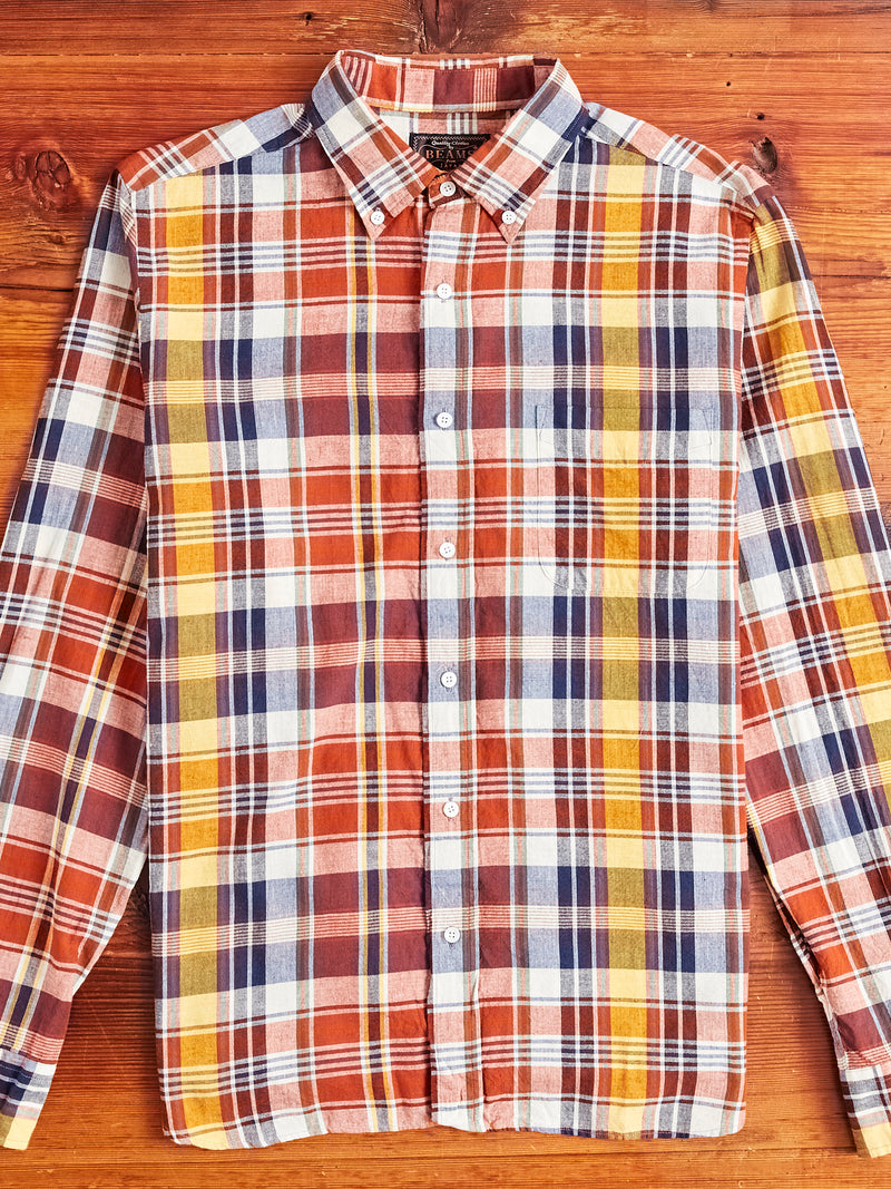 Madras Button-Down Shirt in Brown