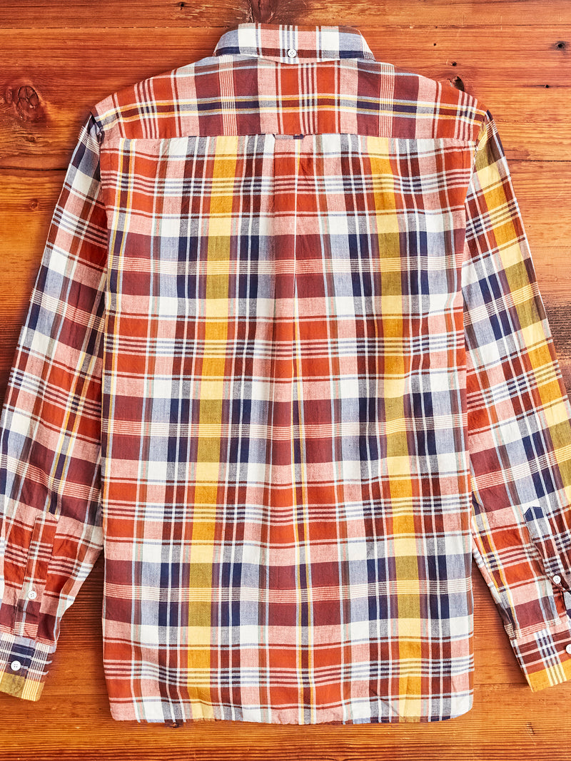 Madras Button-Down Shirt in Brown