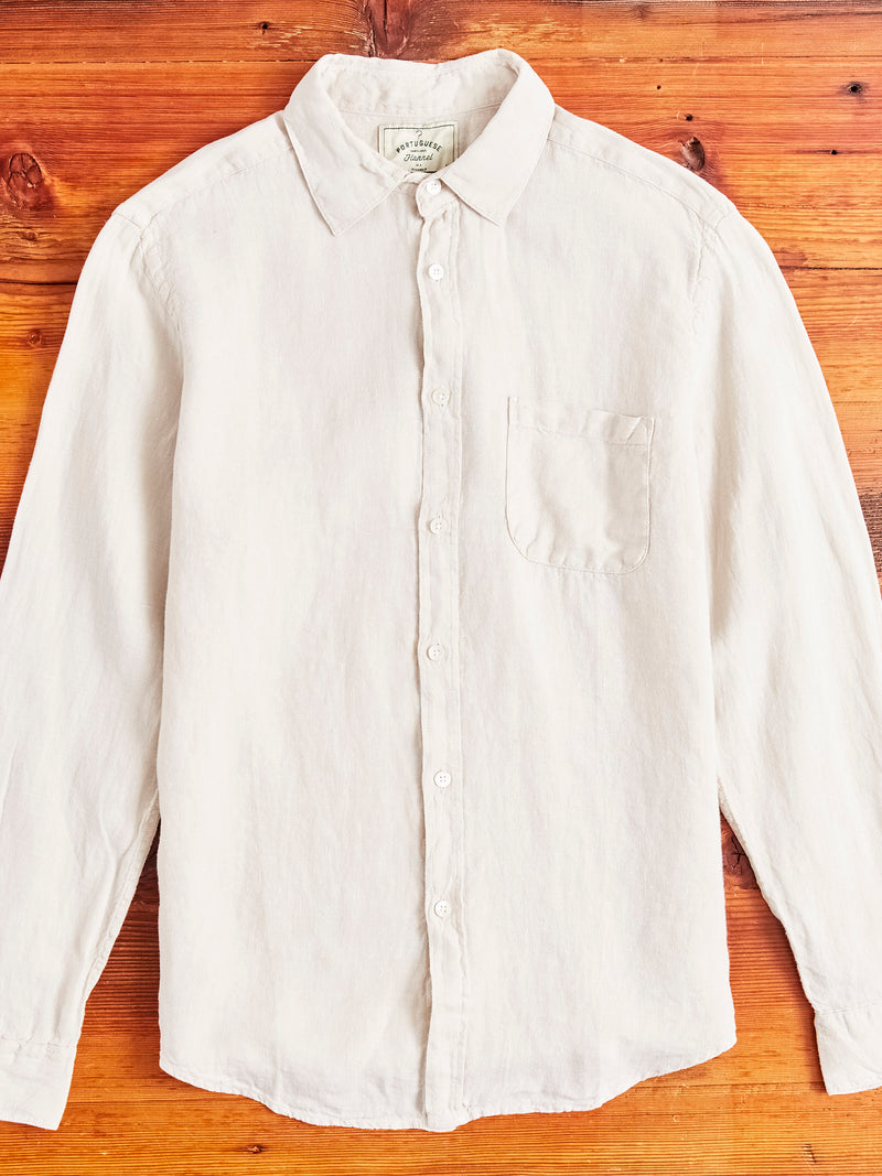 Linen Button-Up Shirt in Raw