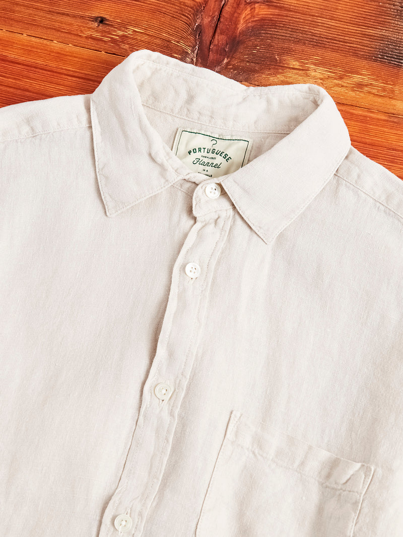 Linen Button-Up Shirt in Raw