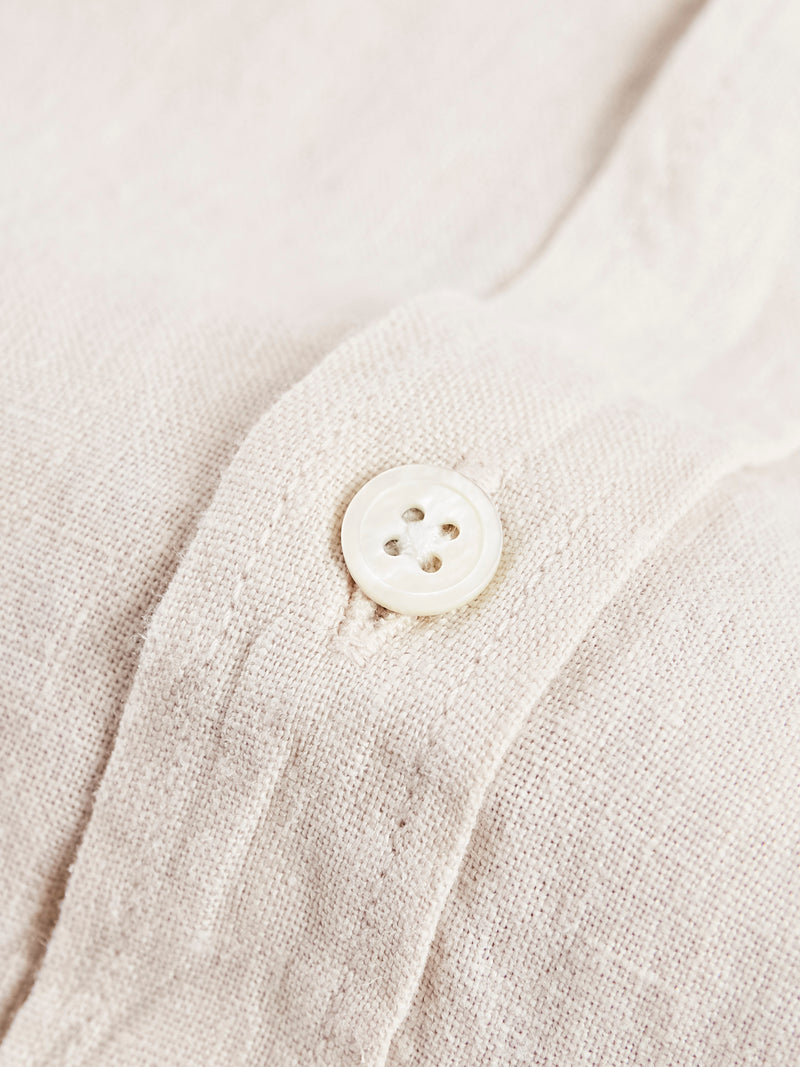 Linen Button-Up Shirt in Raw