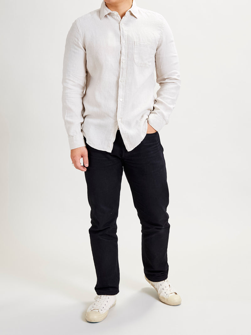 Linen Button-Up Shirt in Raw