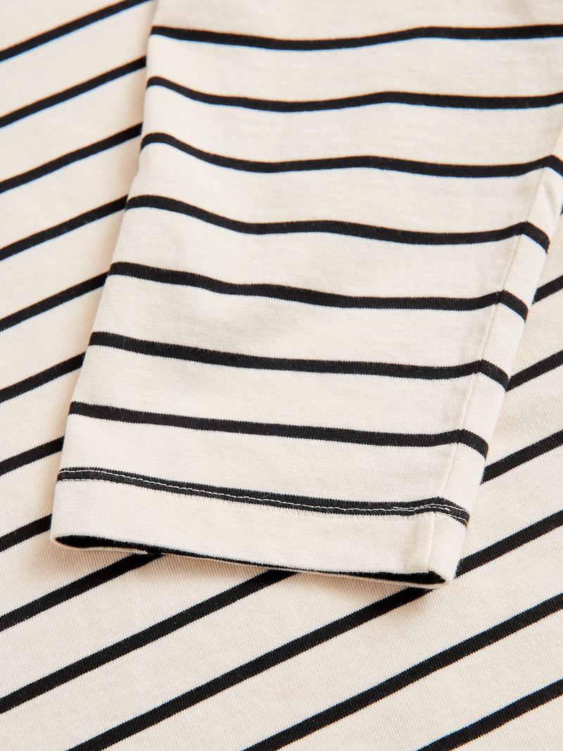 Basic Stripe T-Shirt in Ecru/Black