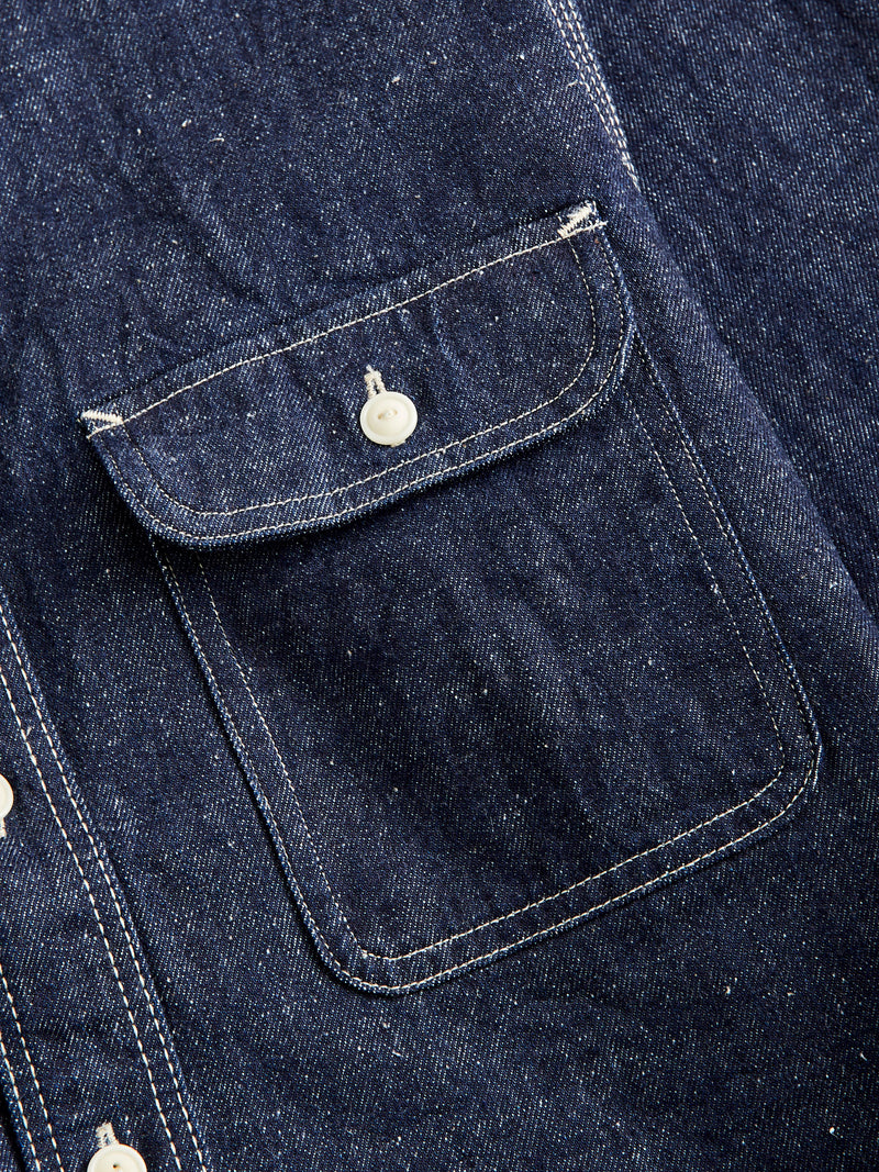 "Samurai Cotton" 10oz Denim Work Shirt in Indigo