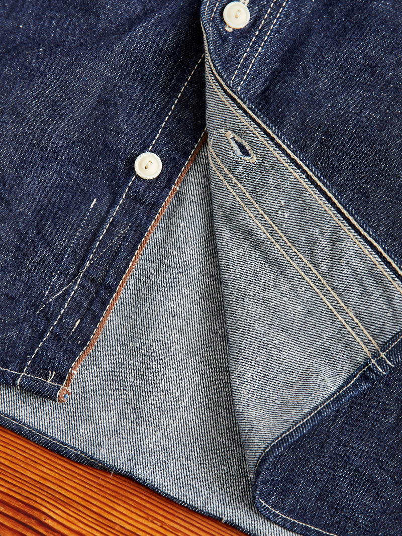 "Samurai Cotton" 10oz Denim Work Shirt in Indigo