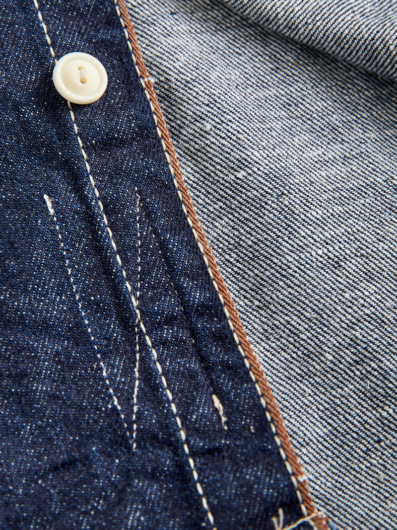 "Samurai Cotton" 10oz Denim Work Shirt in Indigo