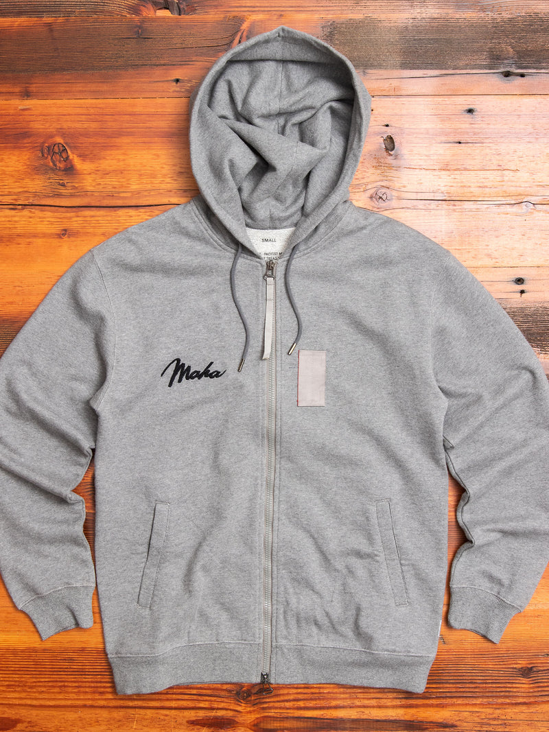 "Ghost" Zip Hoodie in Marled Grey