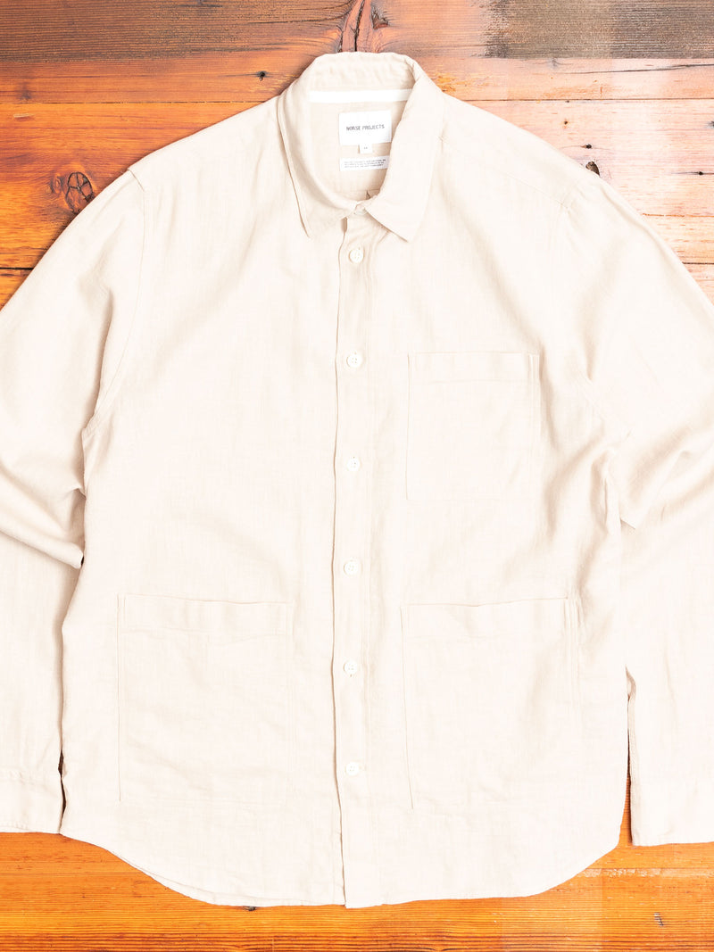 Thorsten Cotton Linen Shirt in Oatmeal