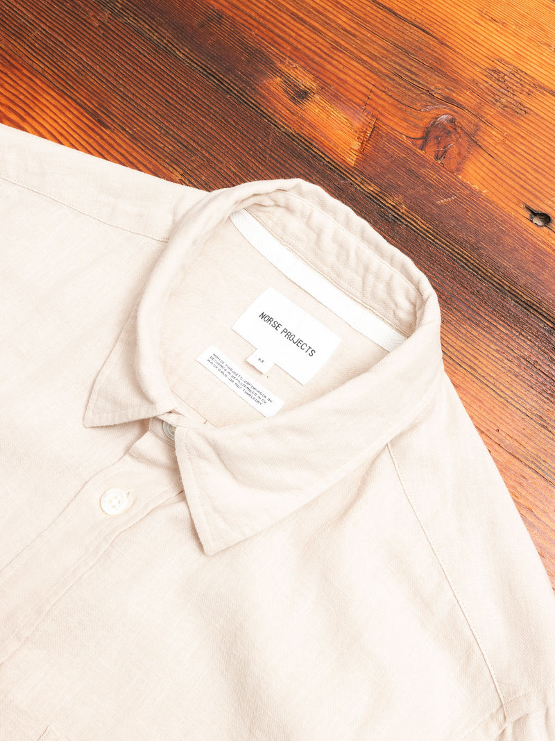 Thorsten Cotton Linen Shirt in Oatmeal