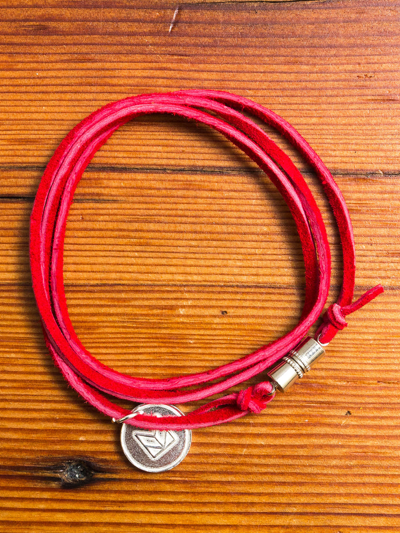 Suede Multi Wrap Bracelet in Red